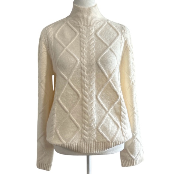 LOFT Mock Neck Cable Sweater - Picture 1 of 7